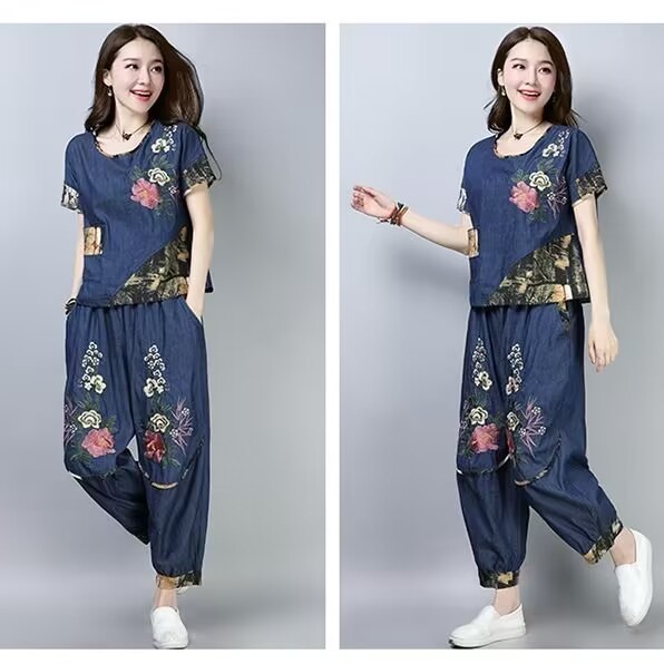 Ethnic Fashion Wear - بدلة نسائية بتصميم عرقي مقاس كبير،
