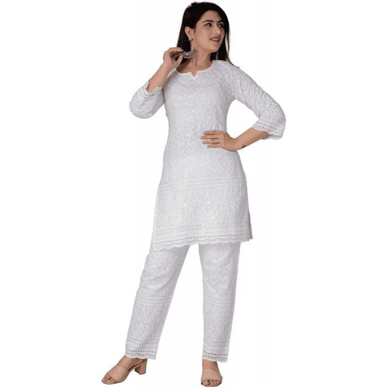 Salwar Kameez Set - فساتين قطنية هندية من نوع تشيكانكاري