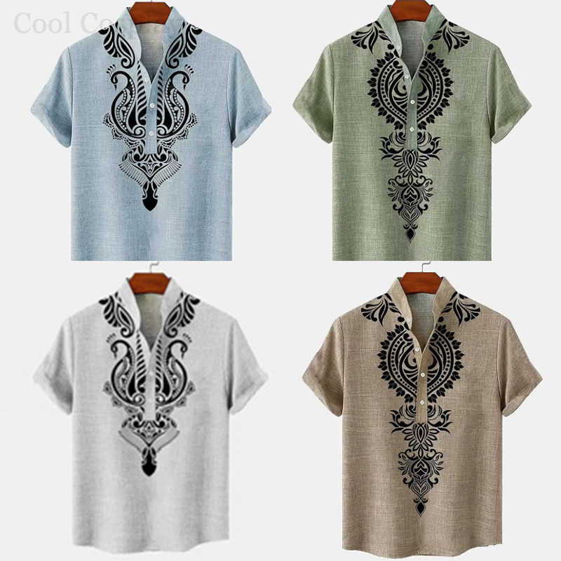 قميص هينلي رجالي بتصميم عتيق،  - مراجعة Ethnic Fashion Men وسعره