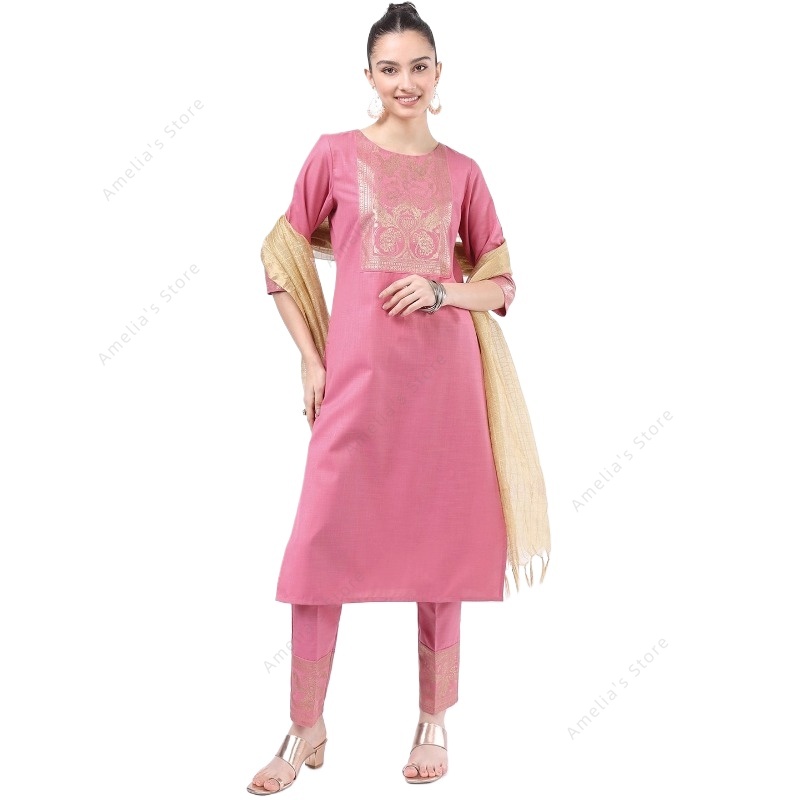 طقم كورتا وردي نسائي هندي/باكس - مراجعة Salwar Kameez Set وسعره