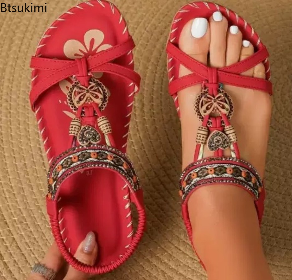 صنادل نسائية بوهيمية للشاطئ وا - مراجعة Ethnic And Fashion وسعره